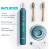 imageLumineux Sonic Electric Toothbrush for Adults  Bamboo Heads Deep Ocean Blue Includes 2 Super Soft Bristle Bamboo Tooth Brush Heads Charging Station ampamp USB Charge Cord  RechargeableDeep Ocean Blue