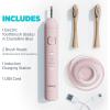 imageLumineux Sonic Electric Toothbrush for Adults  Bamboo Heads Deep Ocean Blue Includes 2 Super Soft Bristle Bamboo Tooth Brush Heads Charging Station ampamp USB Charge Cord  RechargeablePink