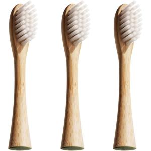 imageLumineux Bamboo Replacement Heads 3 Pack  Exclusive to Lumineux Sonic Electric Toothbrush  Soft Bristle Bamboo Heads  Made with Eco Loving Renewable Bamboo