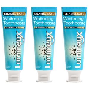 imageLumineux Teeth Whitening Toothpaste  Peroxide Free Enamel Safe for Sensitive Whiter Teeth  Fluoride Free No Alcohol Artificial Colors SLS Free Dentist Formulated  375 Oz375 Ounce Pack of 3