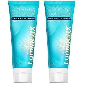 imageLumineux Teeth Whitening Toothpaste  Peroxide Free Enamel Safe for Sensitive Whiter Teeth  Fluoride Free No Alcohol Artificial Colors SLS Free Dentist Formulated  375 Oz375 Ounce Pack of 2