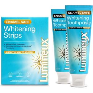 imageLumineux Whitening Starter Set  Peroxide Free  Enamel Safe for Whiter Teeth  Includes 7 Whitening Treatments ampamp 2 Pack Whitening Toothpaste Fluoride Free ampamp Dentist FormulatedWhitening Duo