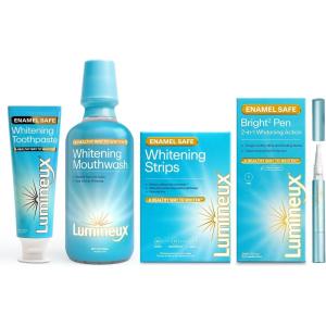 imageLumineux Ultimate Whitening Kit Bundle  Contains Toothpaste Mouthwash Strips and Whitening Pen  Enamel Safe and Clinically Proven to Whiten Without The Sensitivity  Removes Coffee and Tea Stains